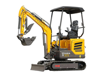 TYPHON TERROR XIX STORM Mini Excavator – 1.8 Ton Trench Digger with Boom Swing, Canopy